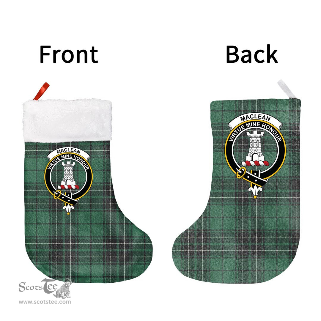 Scottish MacLean Hunting Clan Tartan Christmas Stocking - Crest Classic