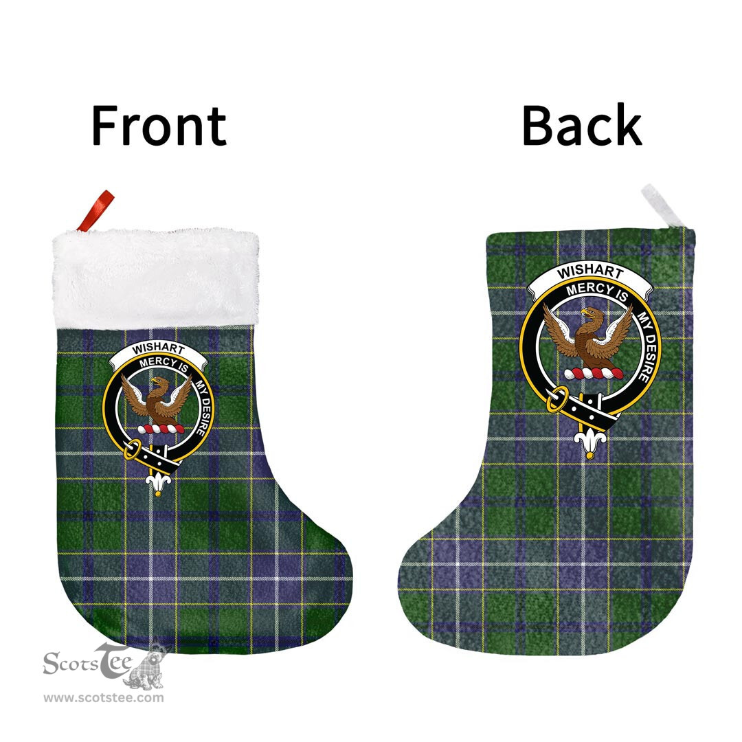 Scottish Wishart Hunting Modern Clan Tartan Christmas Stocking - Crest Classic