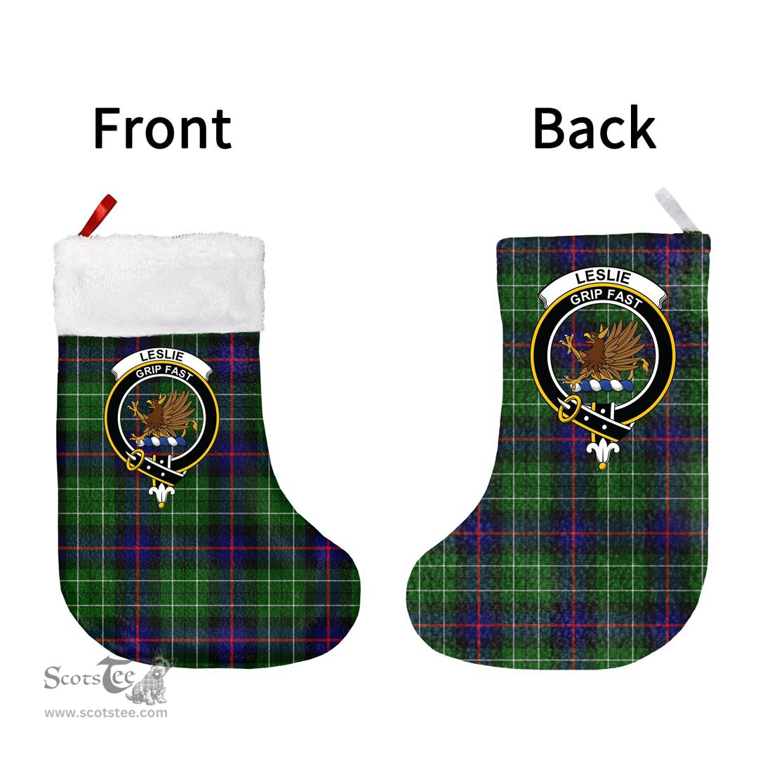Scottish Leslie Hunting Ancient Clan Tartan Christmas Stocking - Crest Classic
