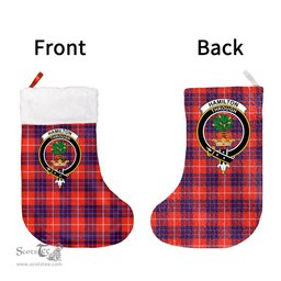 Scottish Hamilton Modern Clan Tartan Christmas Stocking - Crest Classic