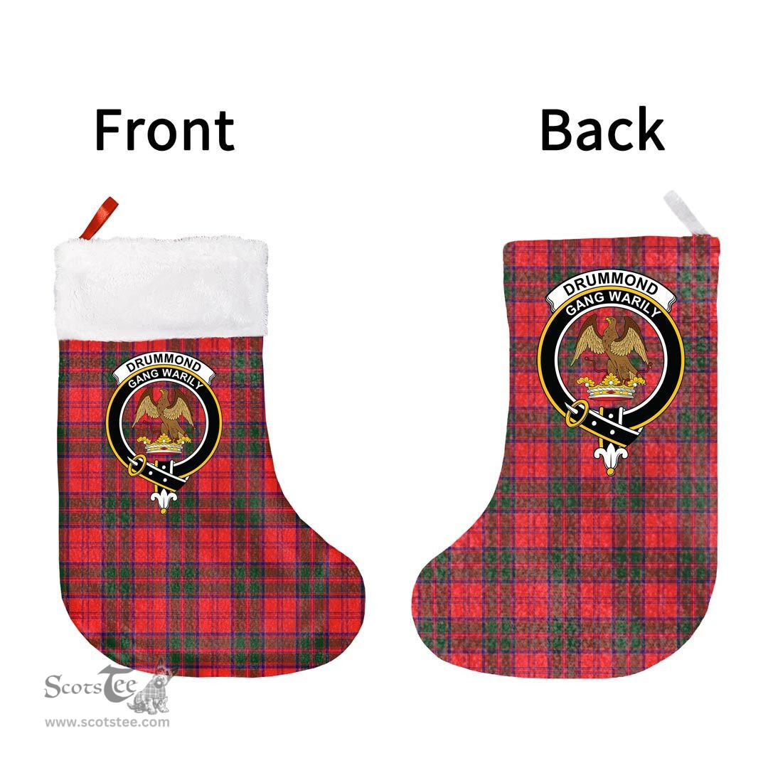 Scottish Drummond Modern Clan Tartan Christmas Stocking - Crest Classic