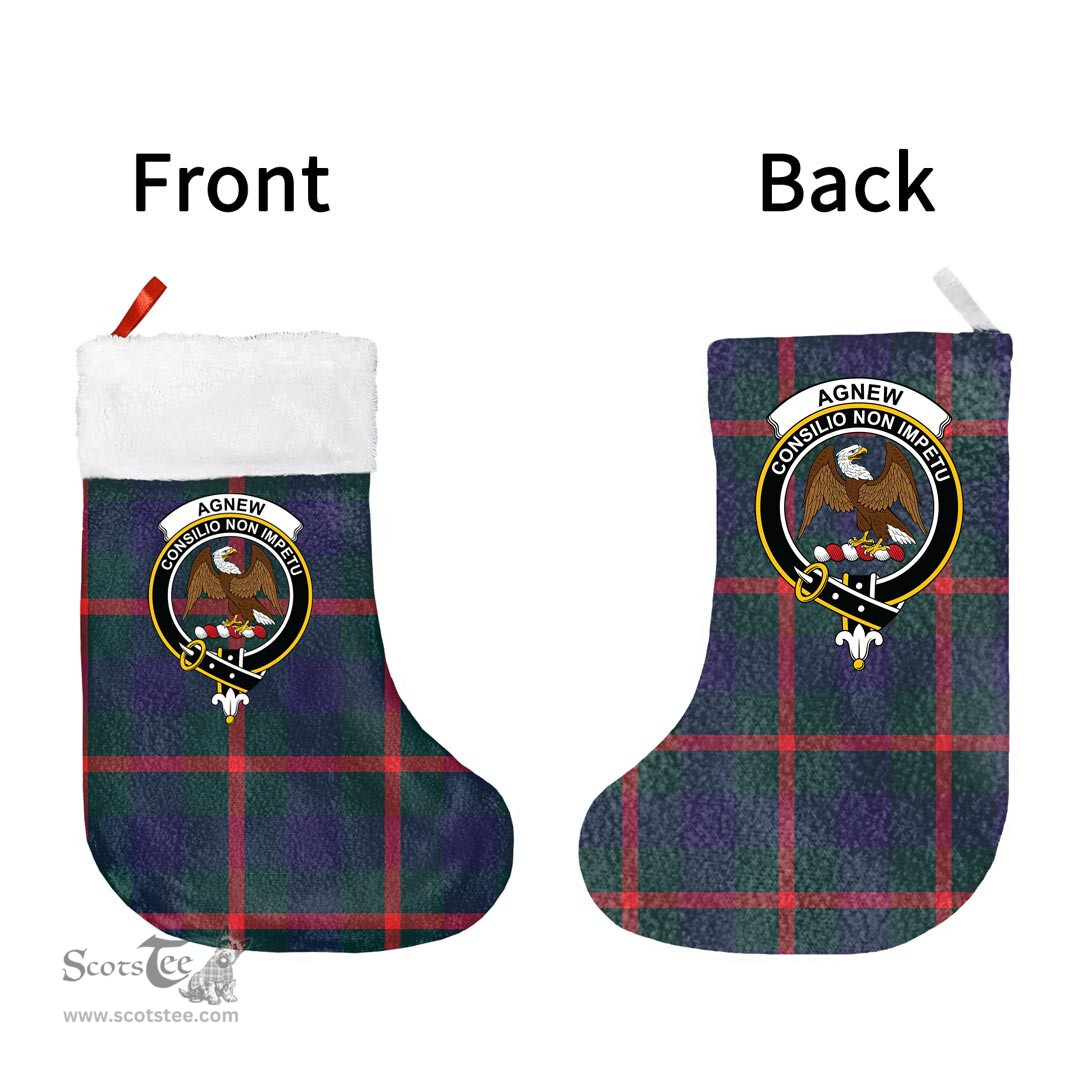 Scottish Agnew Modern Clan Tartan Christmas Stocking - Crest Classic