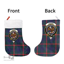 Scottish Agnew Modern Clan Tartan Christmas Stocking - Crest Classic