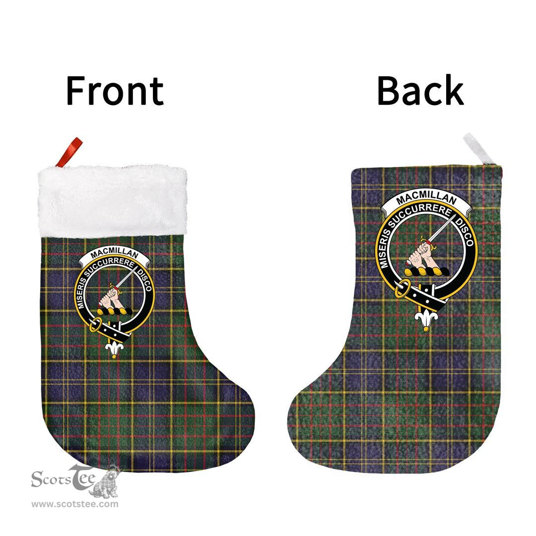 Scottish MacMillan Hunting Modern Clan Tartan Christmas Stocking - Crest Classic