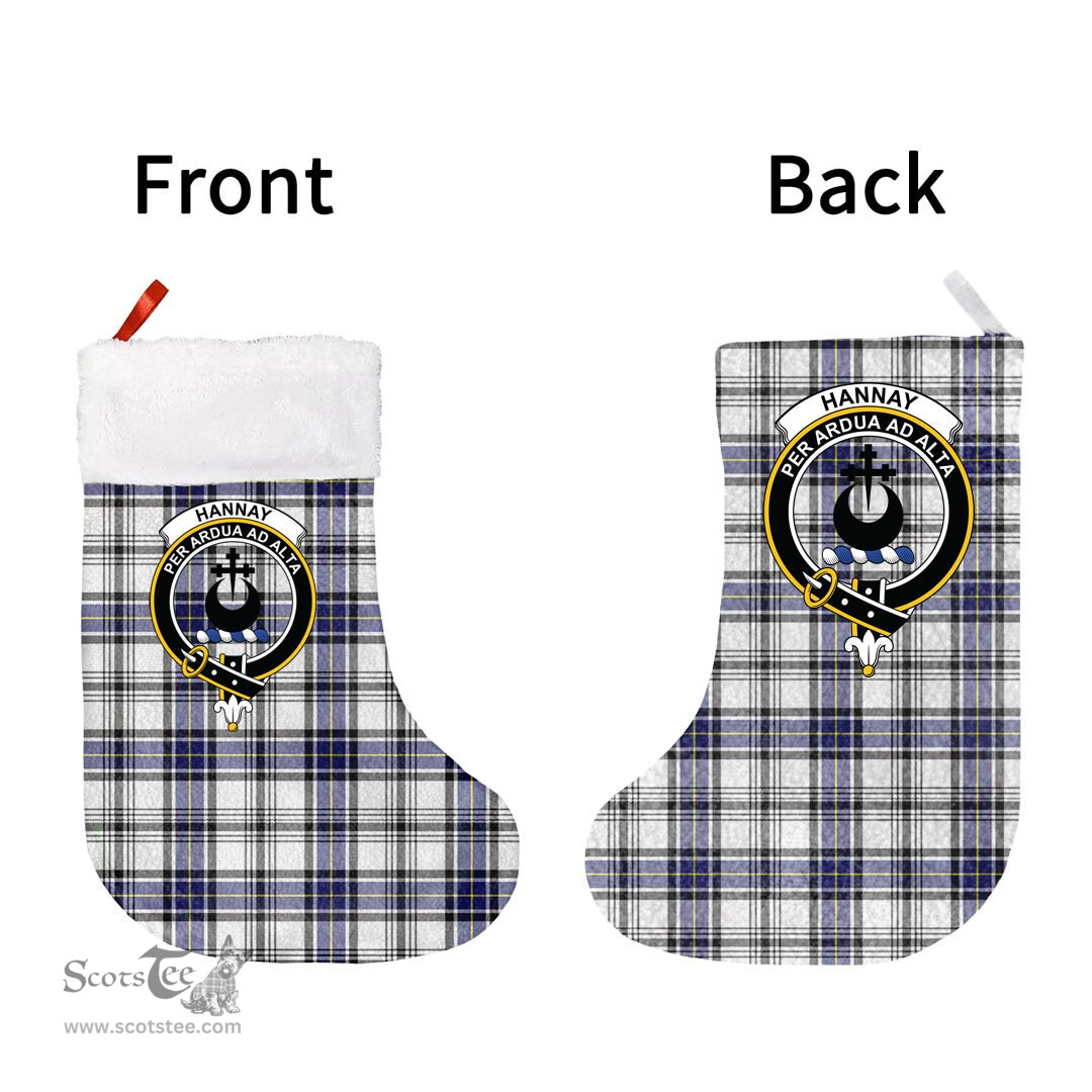 Scottish Hannay Modern Clan Tartan Christmas Stocking - Crest Classic