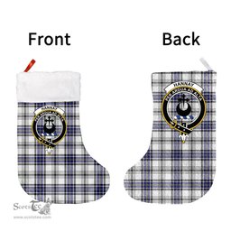 Scottish Hannay Modern Clan Tartan Christmas Stocking - Crest Classic