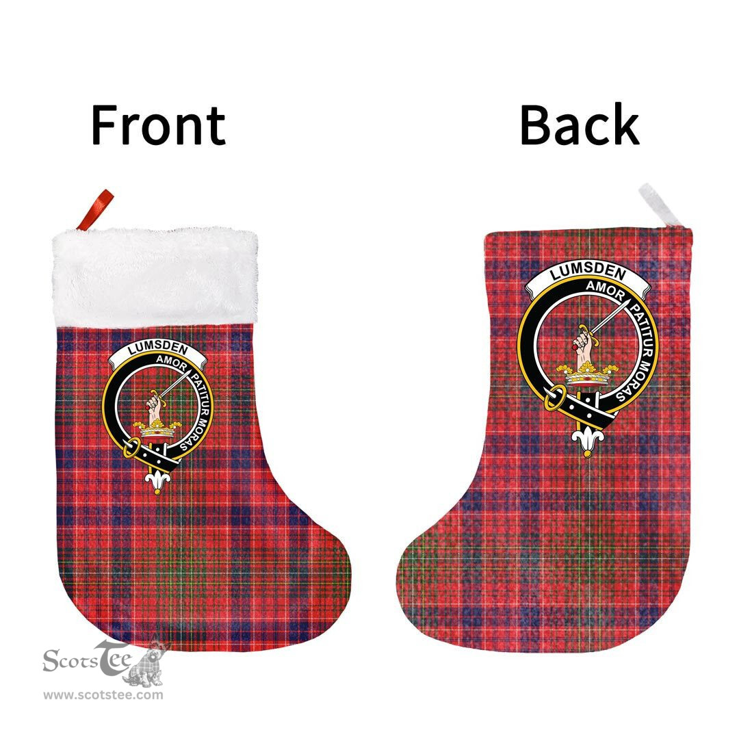 Scottish Lumsden Modern Clan Tartan Christmas Stocking - Crest Classic