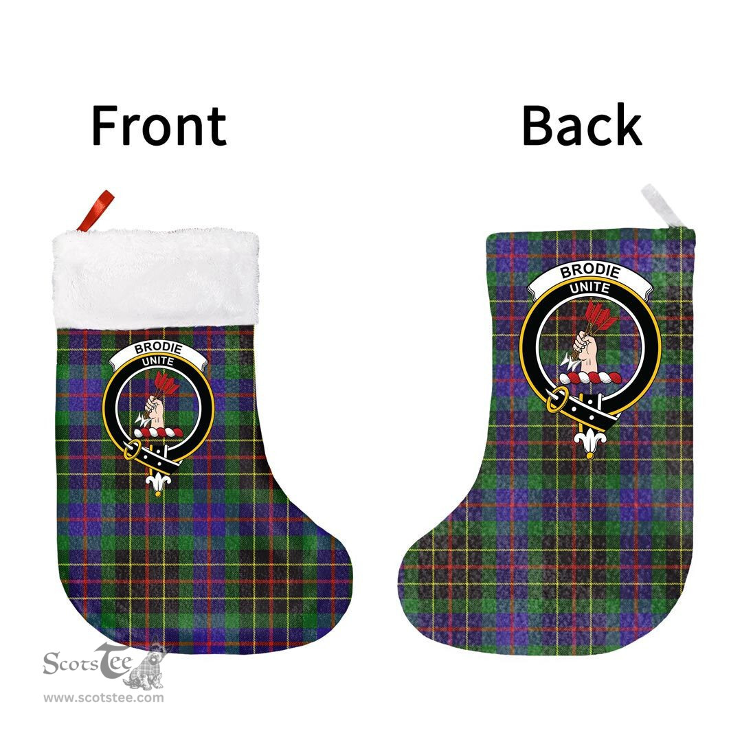 Scottish Brodie Hunting Modern Clan Tartan Christmas Stocking - Crest Classic