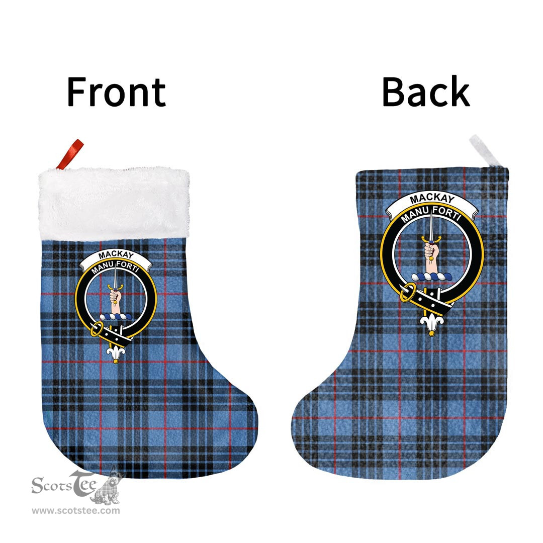 Scottish MacKay Blue Clan Tartan Christmas Stocking - Crest Classic