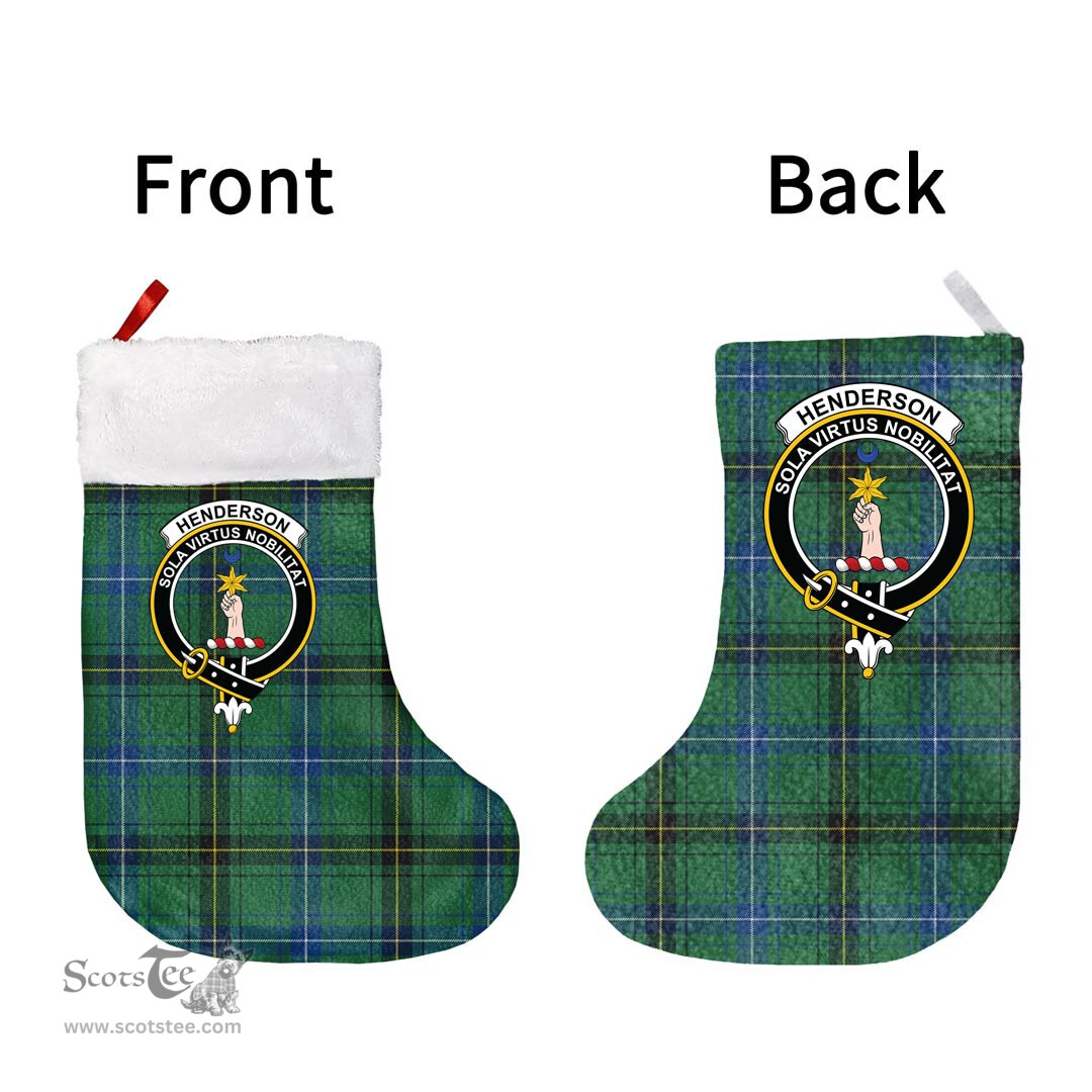 Scottish Henderson Ancient Clan Tartan Christmas Stocking - Crest Classic