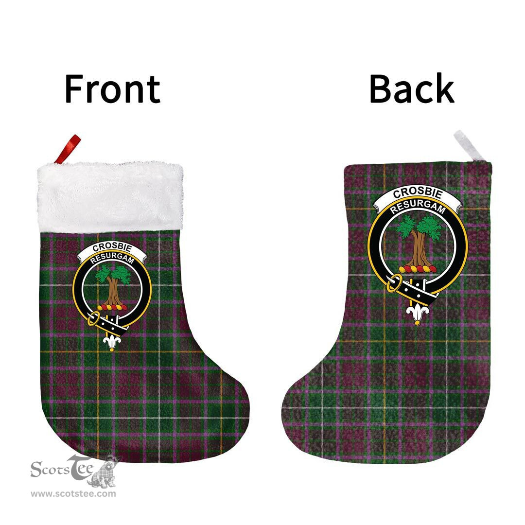 Scottish Crosbie Clan Tartan Christmas Stocking - Crest Classic