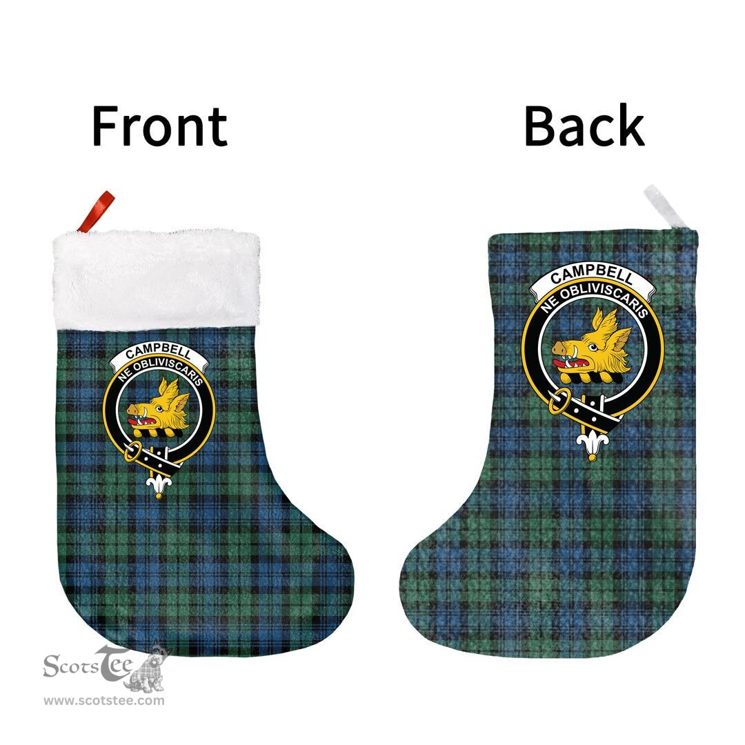 Scottish Campbell Ancient 02 Clan Tartan Christmas Stocking - Crest Classic