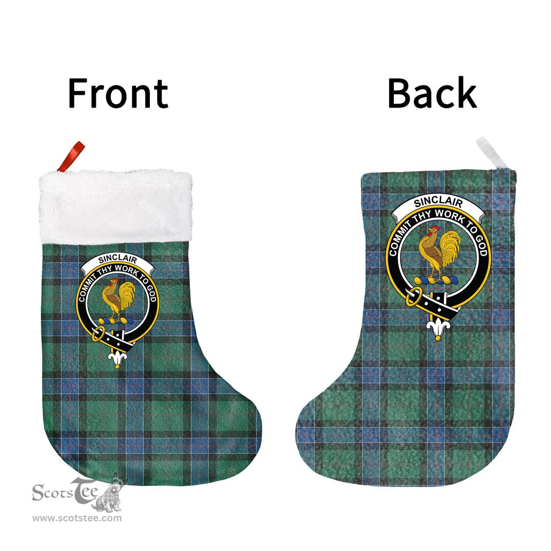 Scottish Sinclair Hunting Ancient Clan Tartan Christmas Stocking - Crest Classic