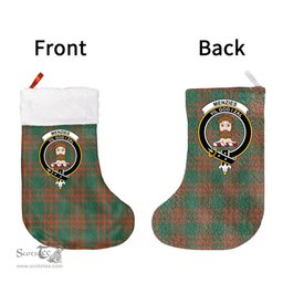 Scottish Menzies Green Ancient Clan Tartan Christmas Stocking - Crest Classic
