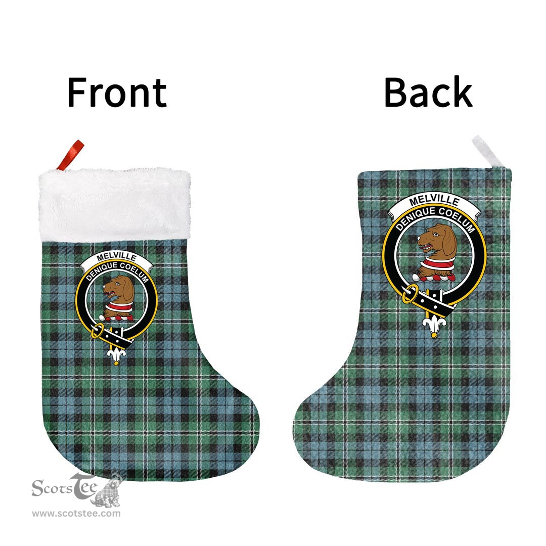 Scottish Melville Clan Tartan Christmas Stocking - Crest Classic