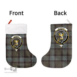Scottish Stewart Old Weathered Clan Tartan Christmas Stocking - Crest Classic
