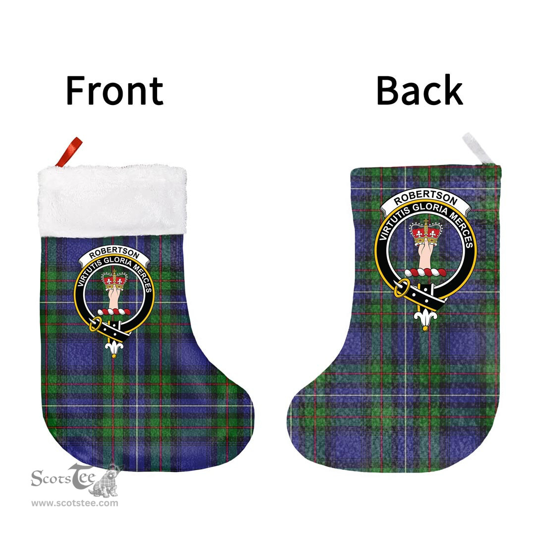 Scottish Robertson Hunting Modern Clan Tartan Christmas Stocking - Crest Classic