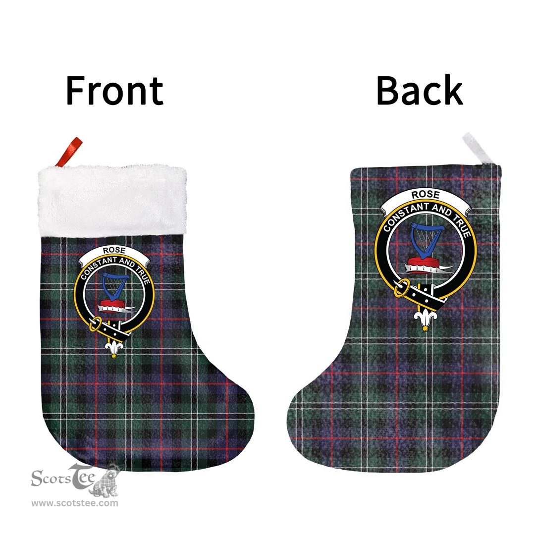 Scottish Rose Hunting Modern Clan Tartan Christmas Stocking - Crest Classic