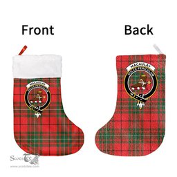 Scottish MacAulay Modern Clan Tartan Christmas Stocking - Crest Classic