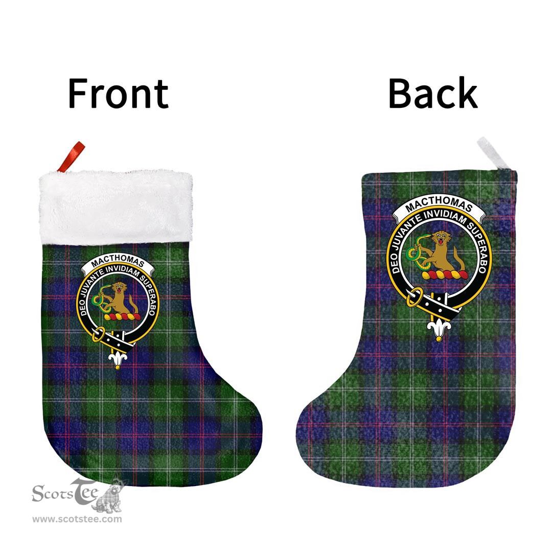 Scottish MacThomas Modern Clan Tartan Christmas Stocking - Crest Classic