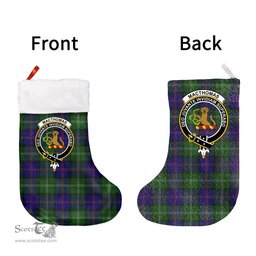 Scottish MacThomas Modern Clan Tartan Christmas Stocking - Crest Classic