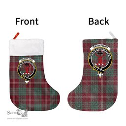 Scottish Crawford Modern Clan Tartan Christmas Stocking - Crest Classic