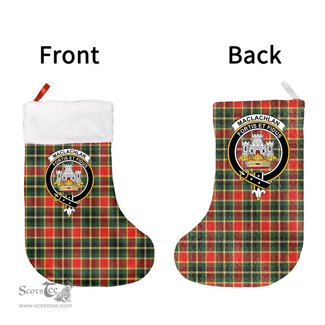 Scottish MacLachlan Hunting Modern Clan Tartan Christmas Stocking - Crest Classic