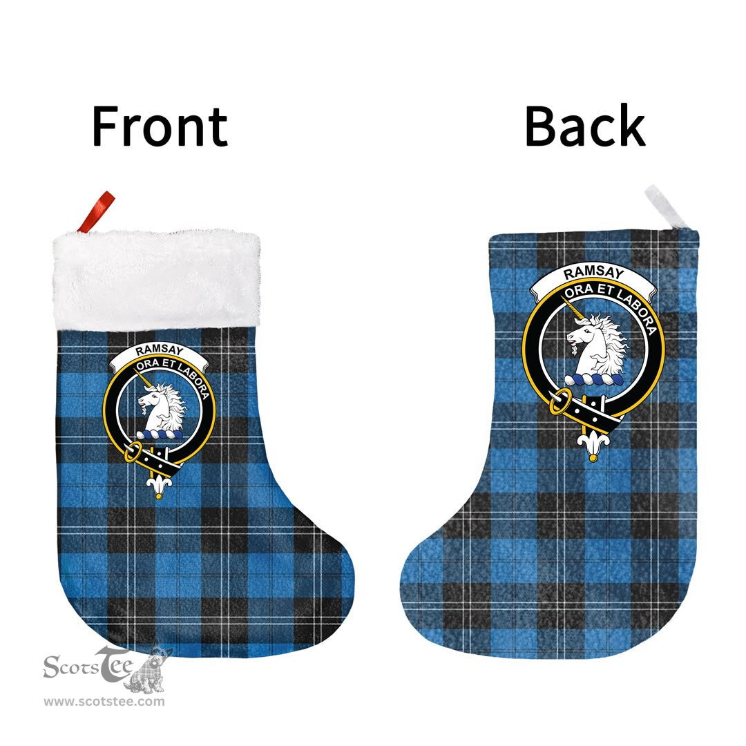 Scottish Ramsay Blue Ancient Clan Tartan Christmas Stocking - Crest Classic