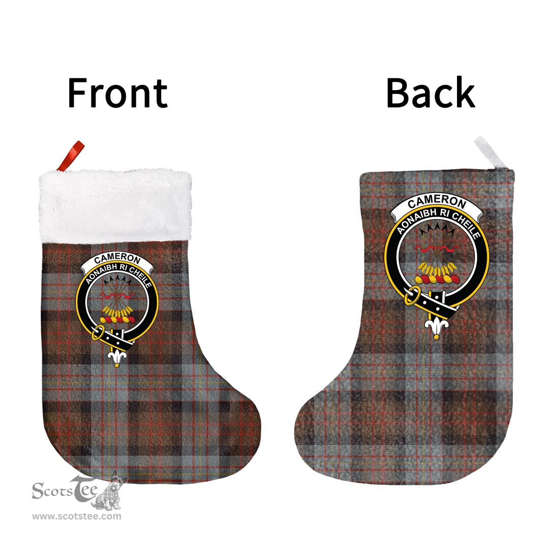 Scottish Cameron of Erracht Weathered Clan Tartan Christmas Stocking - Crest Classic
