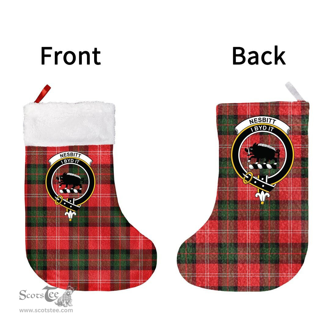 Scottish Nesbitt Modern Clan Tartan Christmas Stocking - Crest Classic