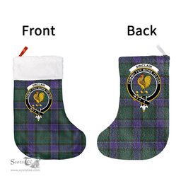 Scottish Sinclair Hunting Modern Clan Tartan Christmas Stocking - Crest Classic