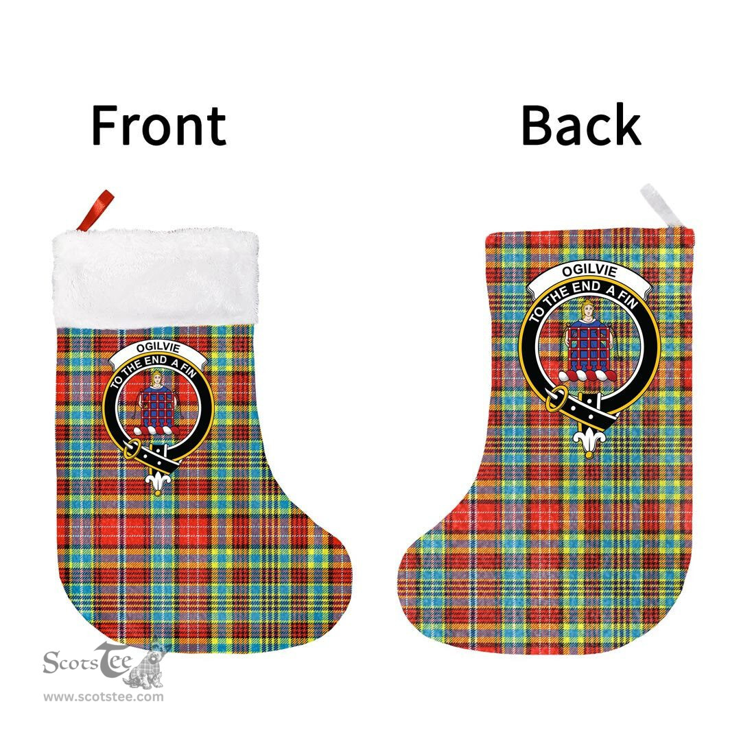 Scottish Ogilvie Hunting Ancient Clan Tartan Christmas Stocking - Crest Classic