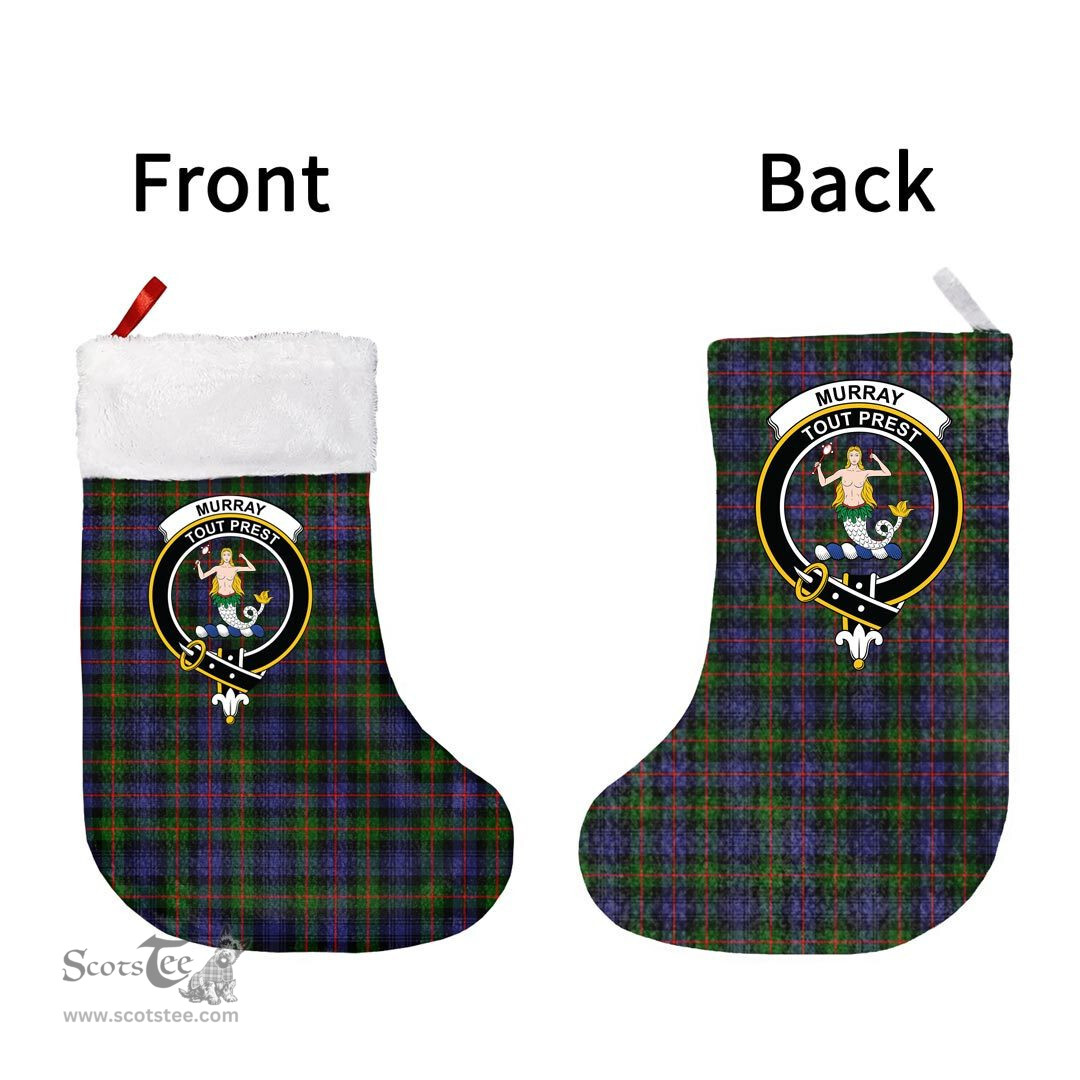 Scottish Murray of Atholl Modern Clan Tartan Christmas Stocking - Crest Classic
