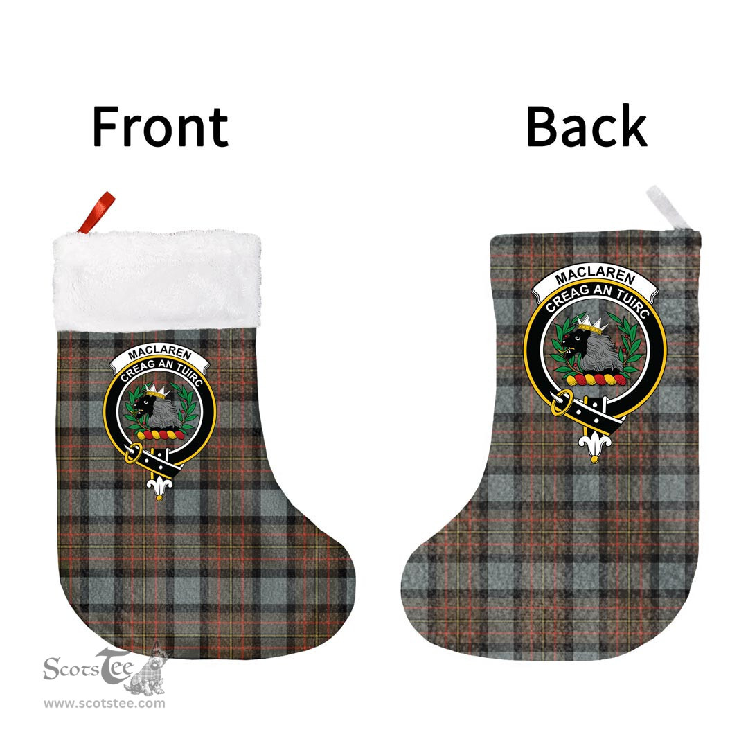 Scottish MacLaren Weathered Clan Tartan Christmas Stocking - Crest Classic