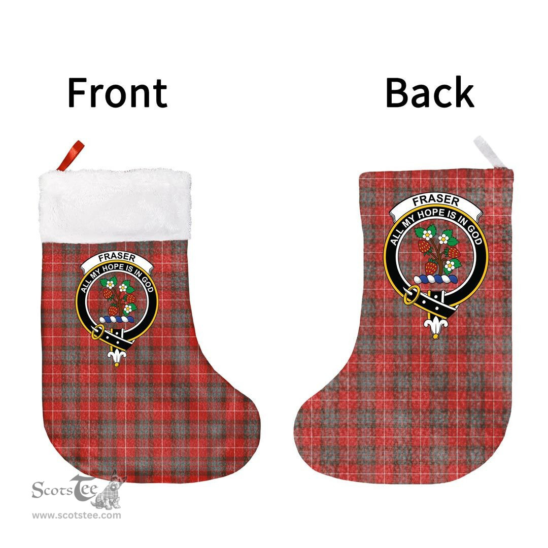Scottish Fraser Weathered Clan Tartan Christmas Stocking - Crest Classic
