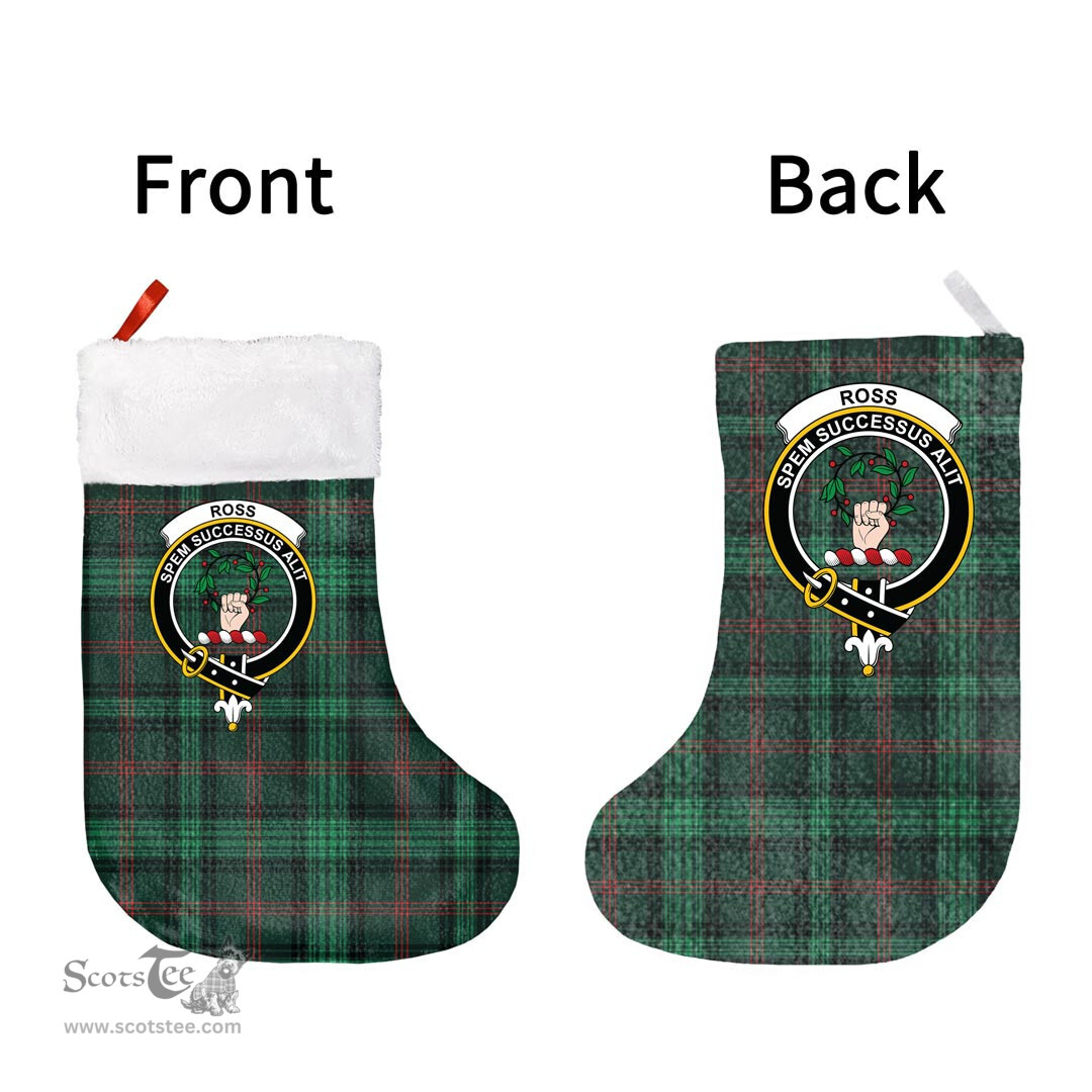 Scottish Ross Hunting Modern Clan Tartan Christmas Stocking - Crest Classic