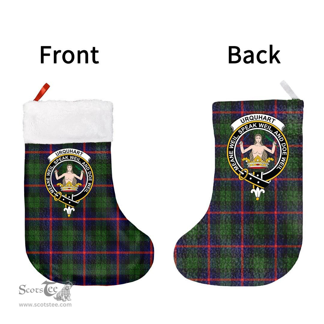 Scottish Urquhart Modern Clan Tartan Christmas Stocking - Crest Classic