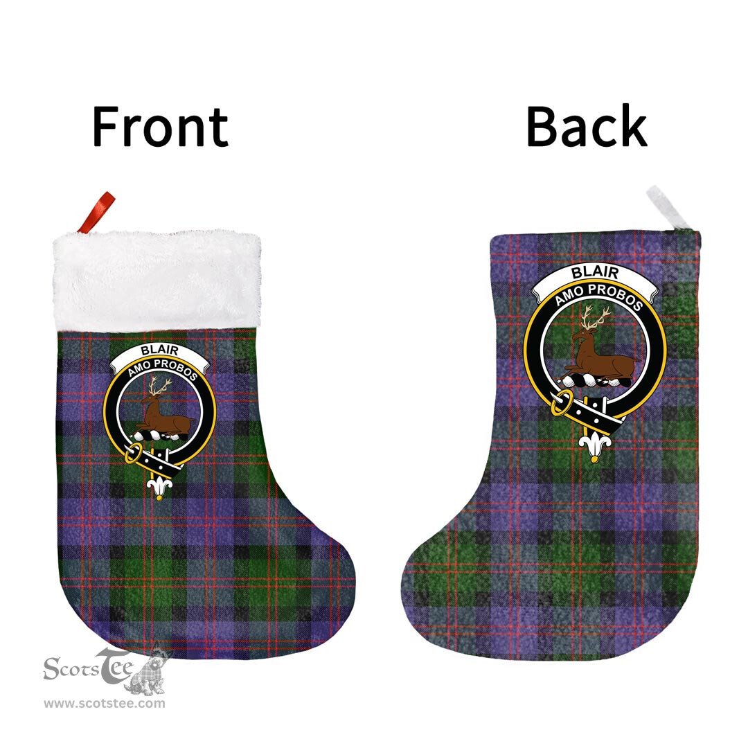 Scottish Blair Modern Clan Tartan Christmas Stocking - Crest Classic