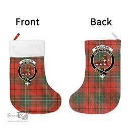 Scottish MacAulay Ancient Clan Tartan Christmas Stocking - Crest Classic