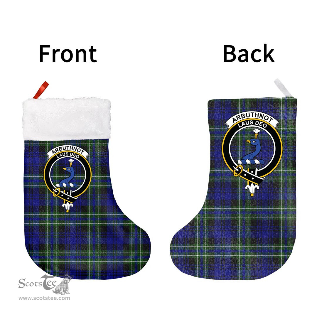 Scottish Arbuthnot Modern Clan Tartan Christmas Stocking - Crest Classic