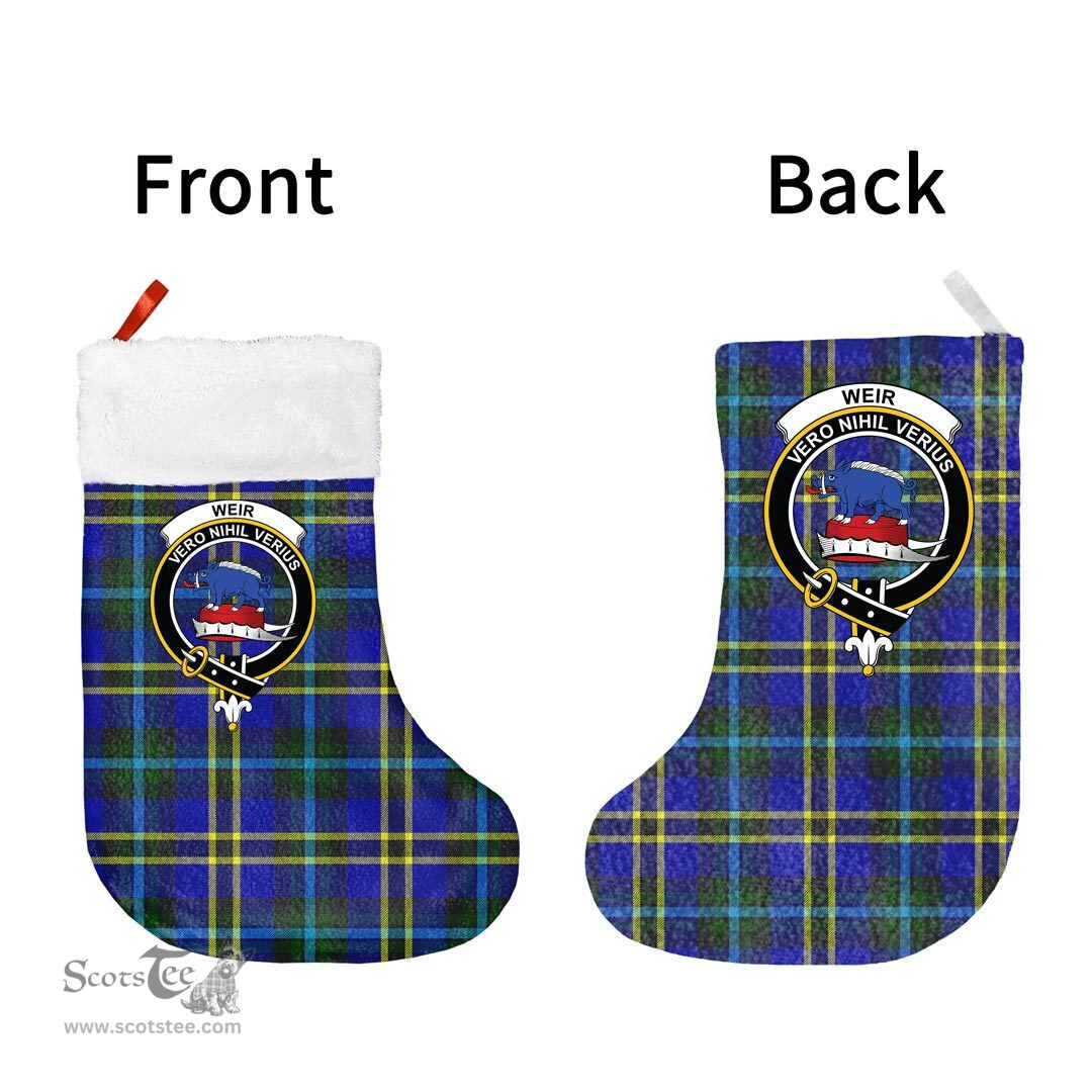 Scottish Weir Modern Clan Tartan Christmas Stocking - Crest Classic