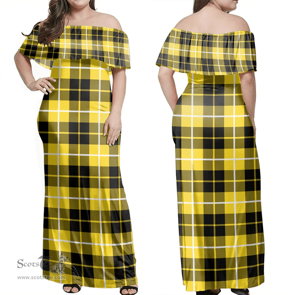 Scottish Barclay Dress Modern Clan Tartan Off Shoulder Long Dress - Classic Scottish Plaid Tartan Plaid