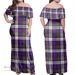 Scottish MacDonald Dress Modern Clan Tartan Off Shoulder Long Dress - Classic Scottish Plaid Tartan Plaid