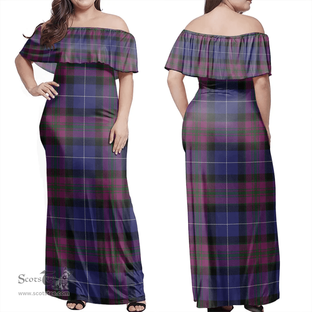 Scottish Pride Of Scotland Clan Tartan Off Shoulder Long Dress - Classic Scottish Plaid Tartan Plaid