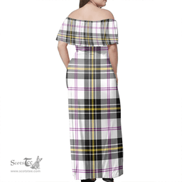 Scottish MacPherson Dress Modern Clan Tartan Off Shoulder Long Dress - Classic Scottish Plaid Tartan Plaid