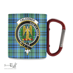 Scottish Falconer Family Crest and Blue - Green Tartan Personalized Coffee Mugs Scotland Gifts Scottish Plaid Tartan Plaid