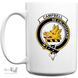 Scottish Campbell of Breadalbane Clan Tartan White Mug - Crest Classic Scottish Plaid Tartan Plaid