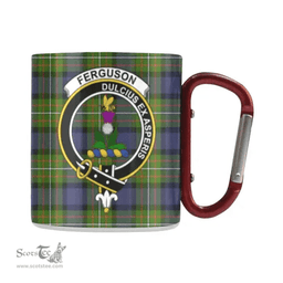 Scottish Fergusson Family Crest and Blue - Green Tartan Personalized Coffee Mugs Scotland Gifts Scottish Plaid Tartan Plaid