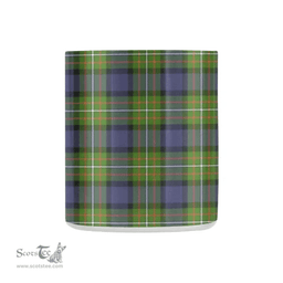 Scottish Fergusson Family Crest and Blue - Green Tartan Personalized Coffee Mugs Scotland Gifts Scottish Plaid Tartan Plaid