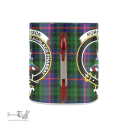 Scottish Morrison Family Crest and Green - Blue Tartan Personalized Coffee Mugs Scotland Gifts Scottish Plaid Tartan Plaid